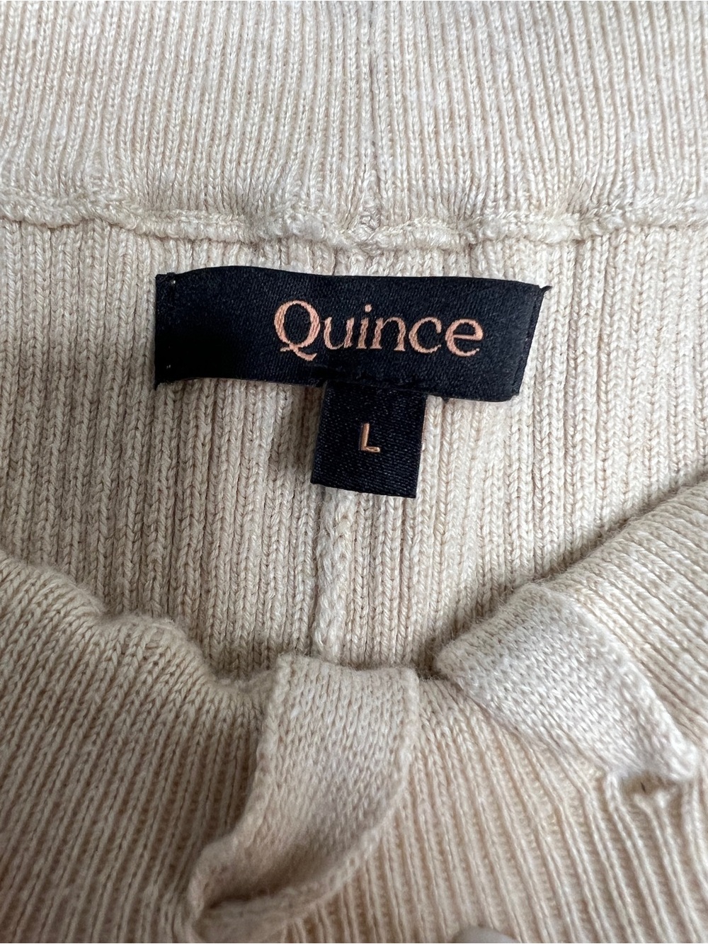 Quince Heather Oatmeal Cashmere Blend Maternity Wide Leg Pants Size Large - Picture 5 of 5